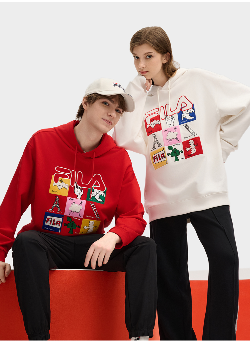 FILA CORE LIFESTYLE ORIGINALE FILA SOPHEY Men Hoodie (Red / White)