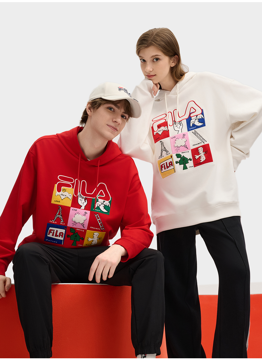 FILA CORE LIFESTYLE ORIGINALE FILA SOPHEY Men Hoodie (Red / White)