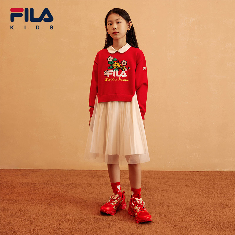 [ CNY Collection ] FILA KIDS ORIGINALE Chinese New Year Girl's Dress in Red