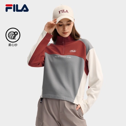 FILA CORE LIFESTYLE FILA ORIGINALE Women Long Sleeve Top (Ash/white)