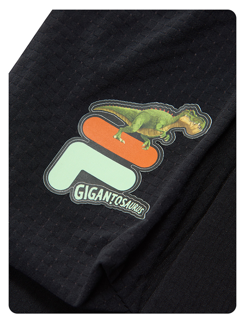 (105-130cm) FILA KIDS x GIGANTOSAURUS Boy's Knit 5 Inch Woven Pants in Navy