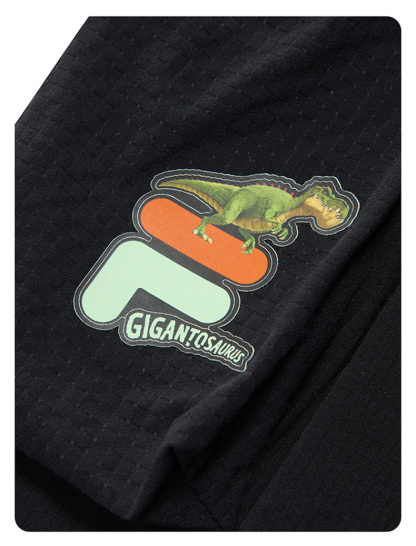 (105-130cm) FILA KIDS x GIGANTOSAURUS Boy's Knit 5 Inch Woven Pants in Navy