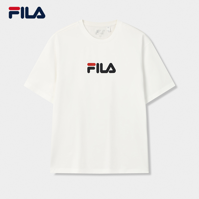 FILA CORE Men ORIGINALE Knitted Short Sleeve Top WHITE