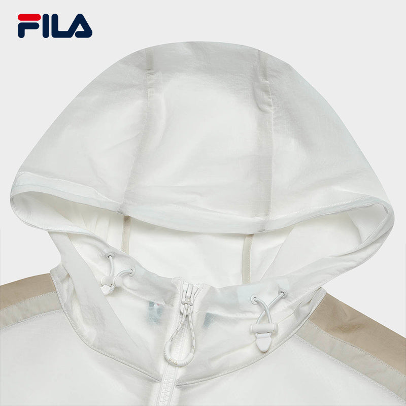 FILA CORE WHITE LINE Men's Thin Jacket with Hood in White/Beige (UV Protection)