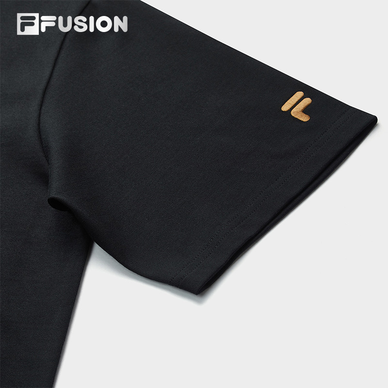 FILA FUSION SPECIAL PLANNING Knitted Short Sleeve Top BLACK