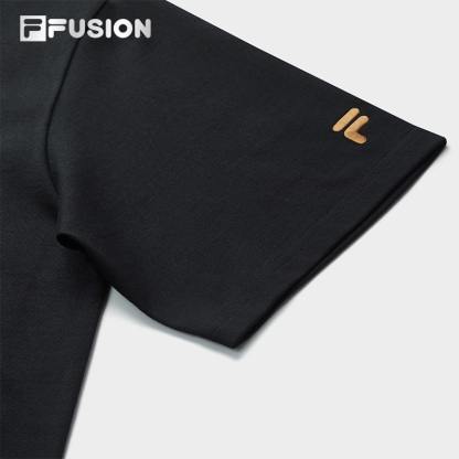 FILA FUSION SPECIAL PLANNING Knitted Short Sleeve Top BLACK