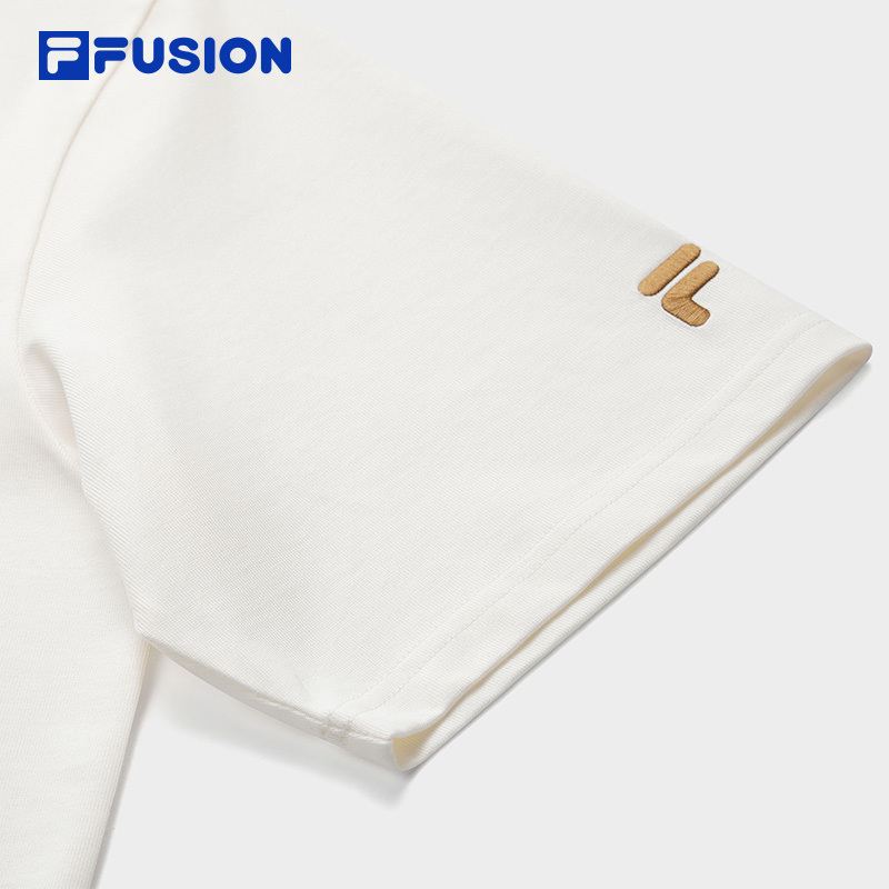 FILA FUSION SPECIAL PLANNING Knitted Short Sleeve Top WHITE