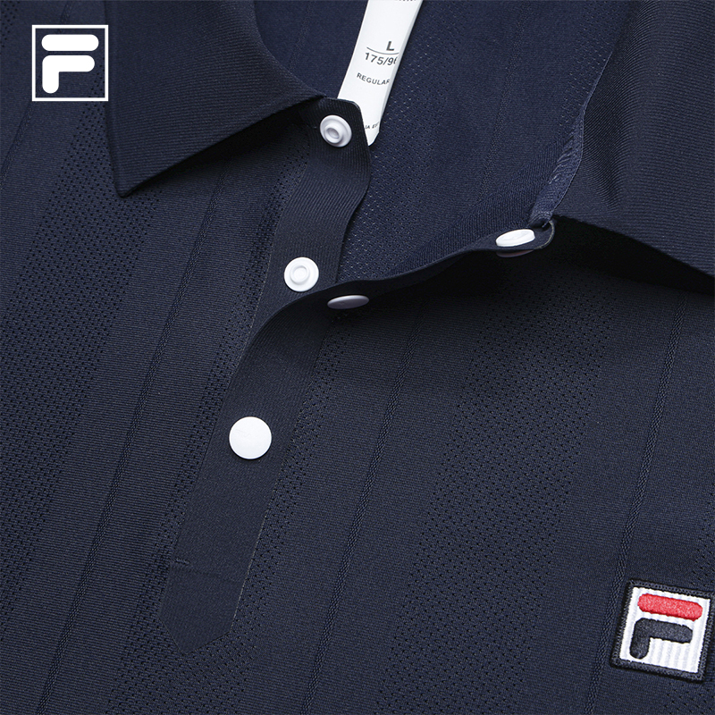 FILA CORE Men's TENNIS Short Sleeve Polo in Dark Blue