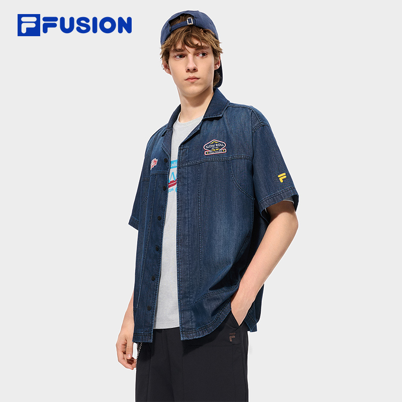 FILA FUSION Men WORKWEAR Washed Denim Jacket