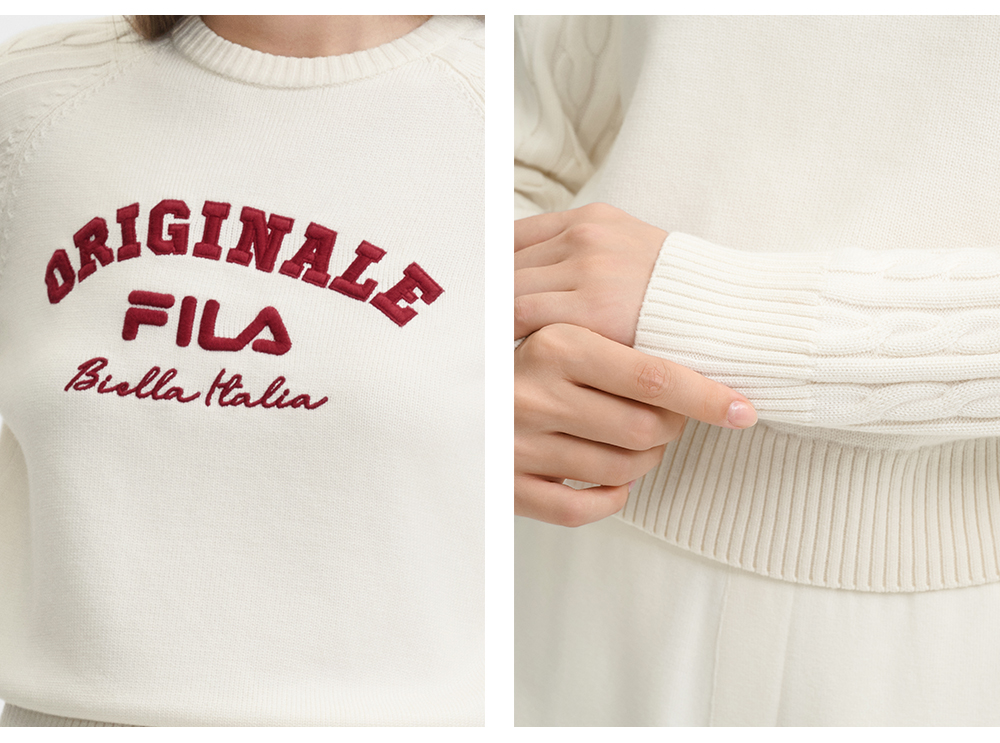 FILA CORE LIFESTYLE FILA ORIGINALE WINTER TENNIS CLUB Women Knit Sweater (Ash)