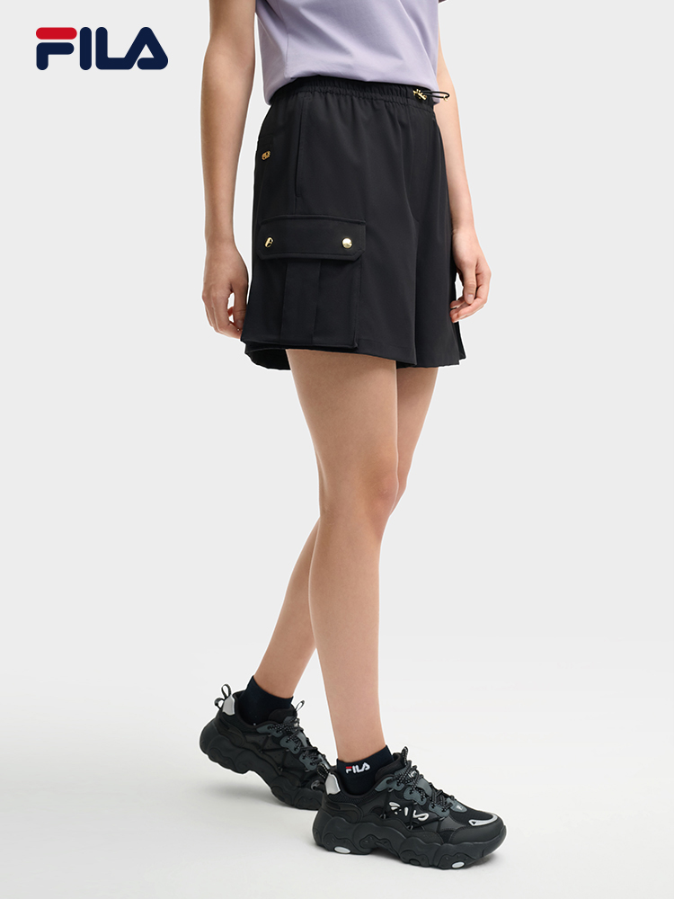 FILA CORE LIFESTYLE MILANO LUXURY CAFFE / FLAT WHITE Women Woven Shorts (Black)