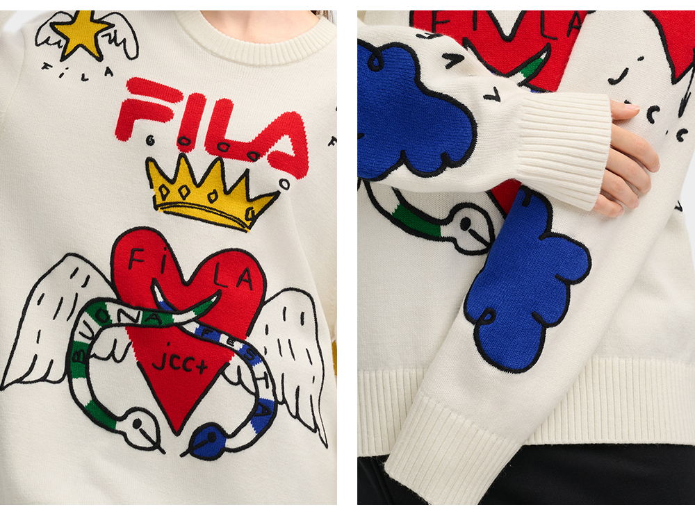 FILA CORE LIFESTYLE ORIGINALE FILA SOPHEY Women Knit Sweater (White)