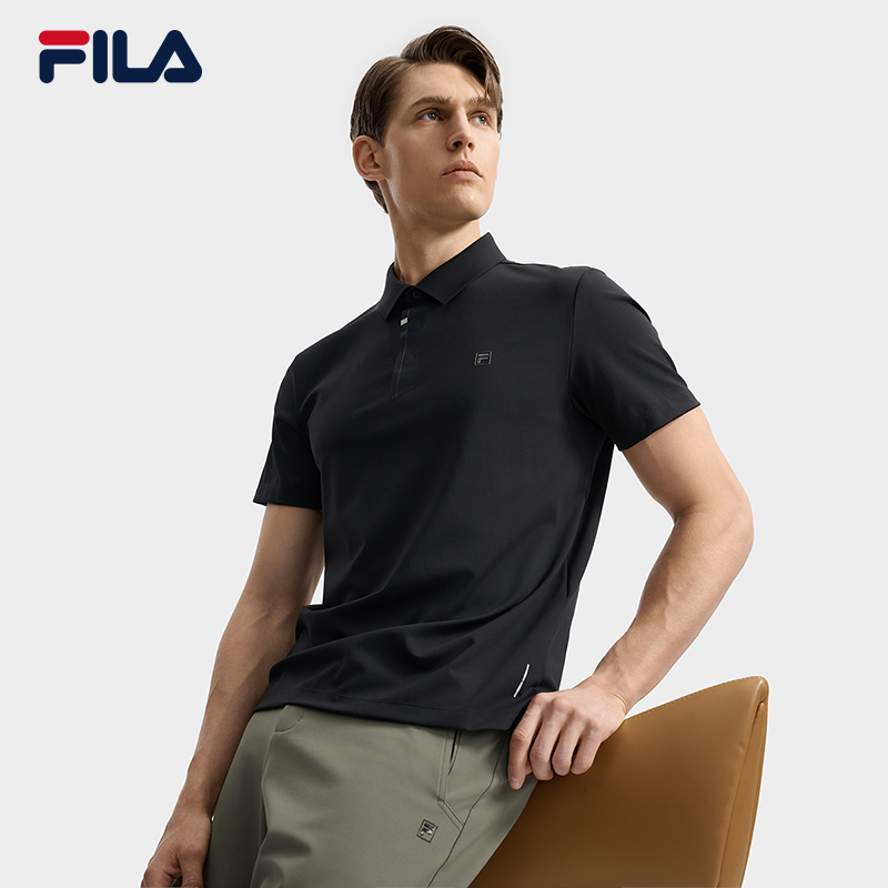 FILA CORE WHITE Weekend City Break Men Short Sleeve Polo (Black/White)