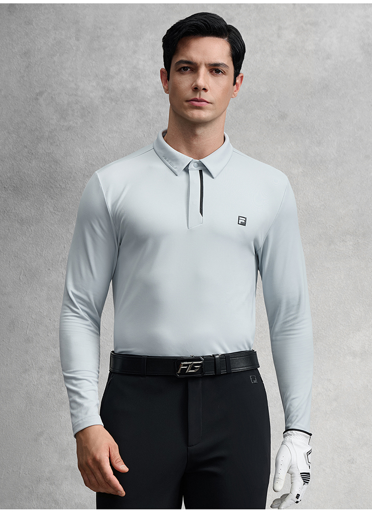 FILA CORE GOLF Men Sunscreen Sunscreen Long Sleeve Polo(Light Blue)