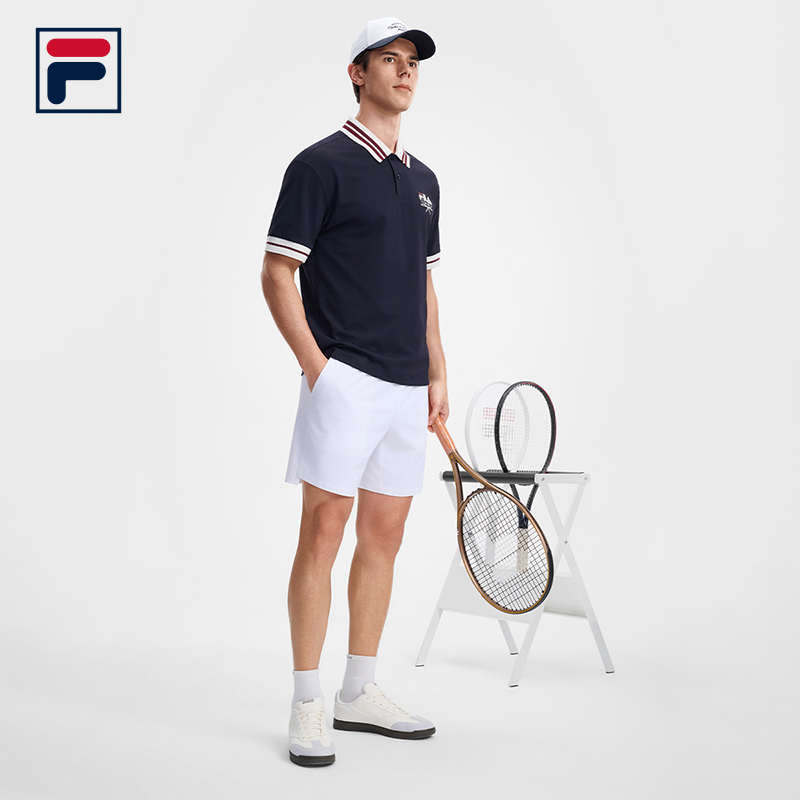 FILA ATHLETICS Men Knitted Short Sleeve Polo Shirt