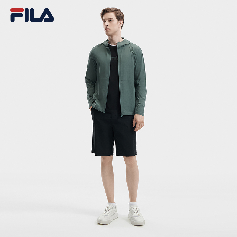 FILA CORE WHITE LINE BLUE Men Woven Top in Green