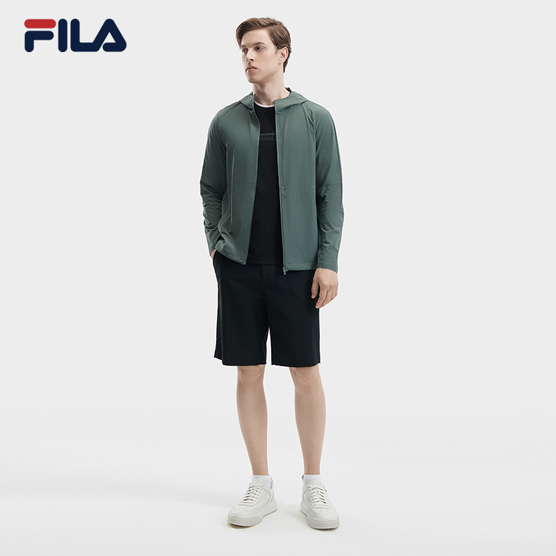 FILA CORE WHITE LINE BLUE Men Woven Top in Green