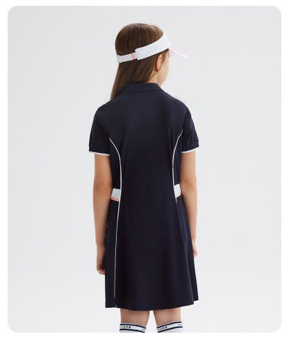 (130-165cm) FILA KIDS ART IN SPORTS PERFORMANCE TENNIS Girl's Dress in Navy / Orange