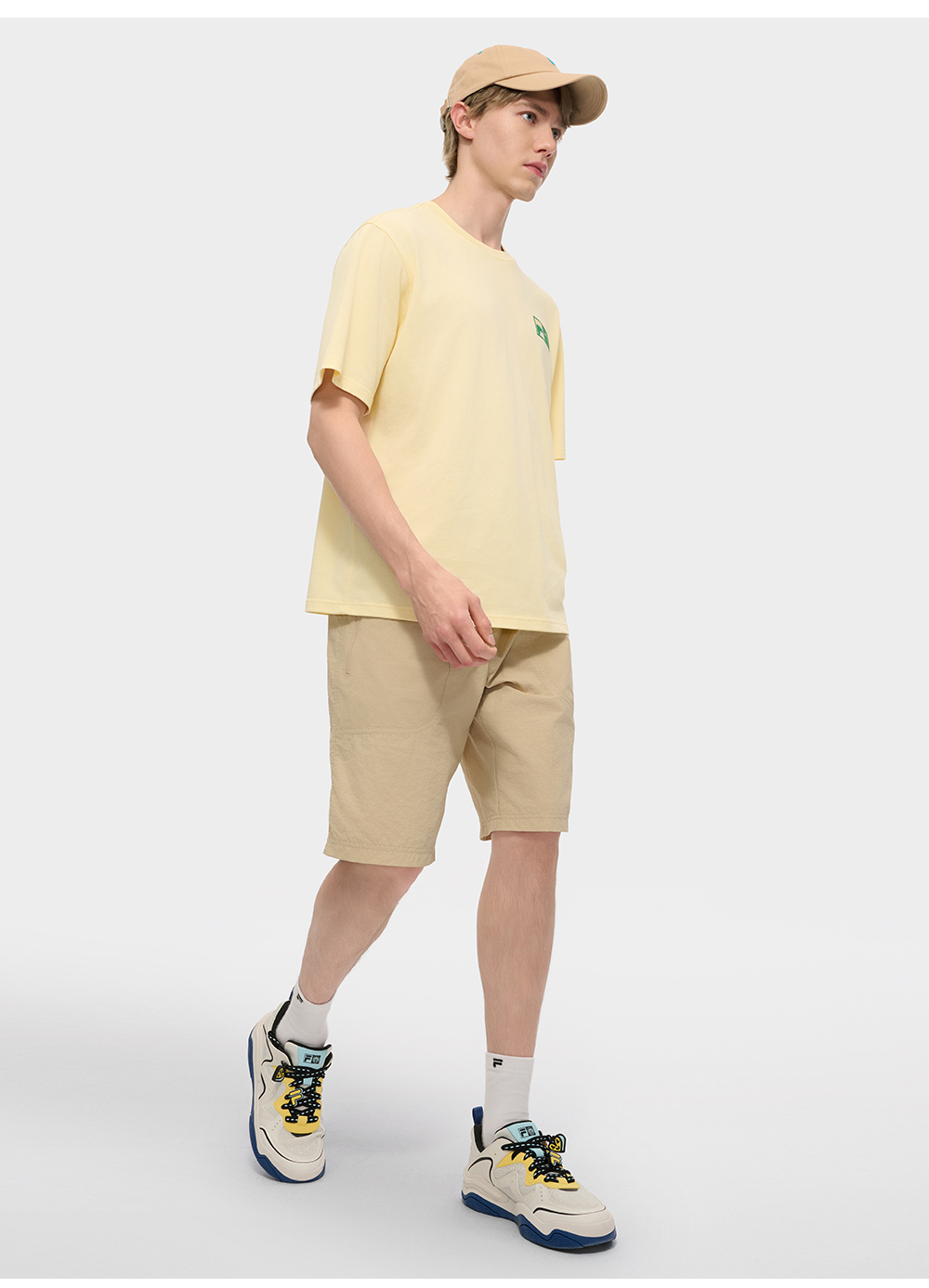 FILA FUSION  FUSION X MR DOODLE Unisex Short Sleeve T-shirt (Pink / Purple / White / Yellow)