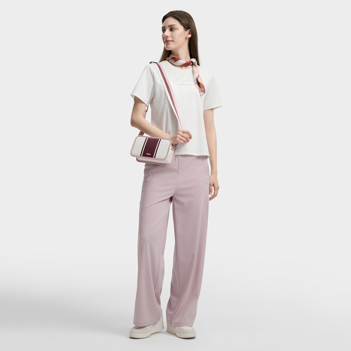 FILA WOMEN'S WHITE Knitted Short Sleeve Top