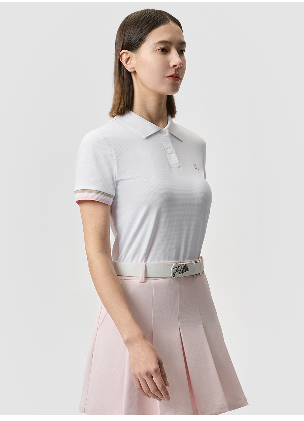 FILA CORE ATHLETICS GOLF STATELY FLORAL Women Polo T-shirt (Black / White)