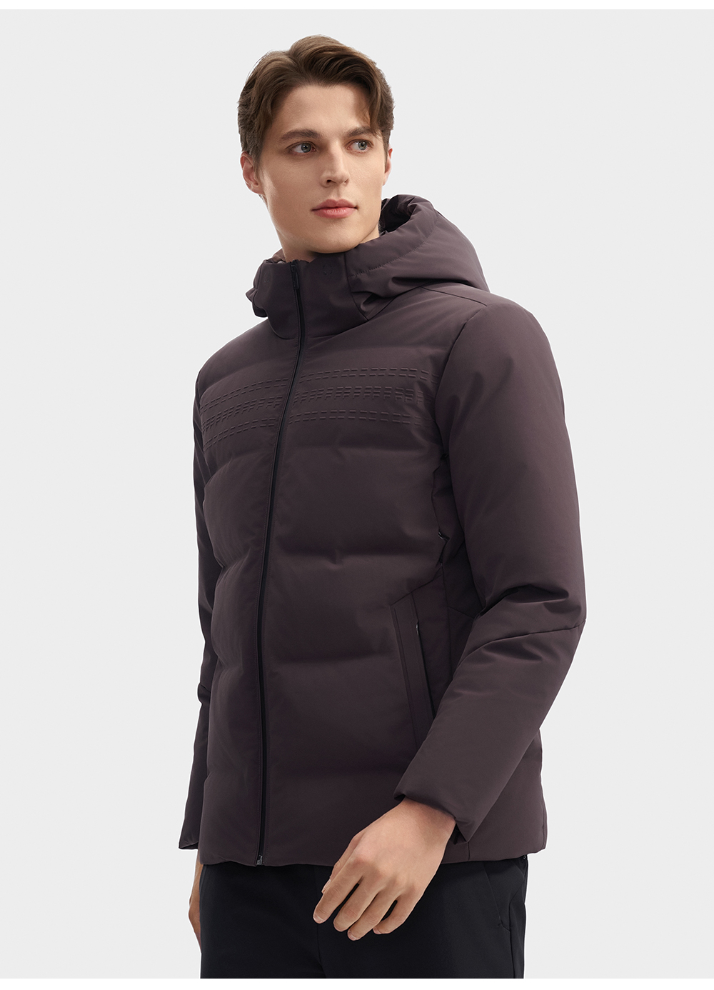 FILA CORE LIFESTYLE BLUE GEOMETRIC SNOW ART Men Down Jacket (Grey)