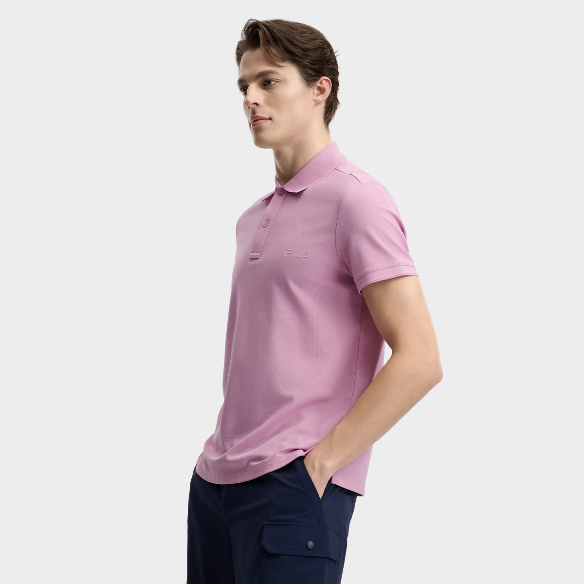 FILA MEN'S HERITAGE Knitted Short Sleeve Polo Shirt