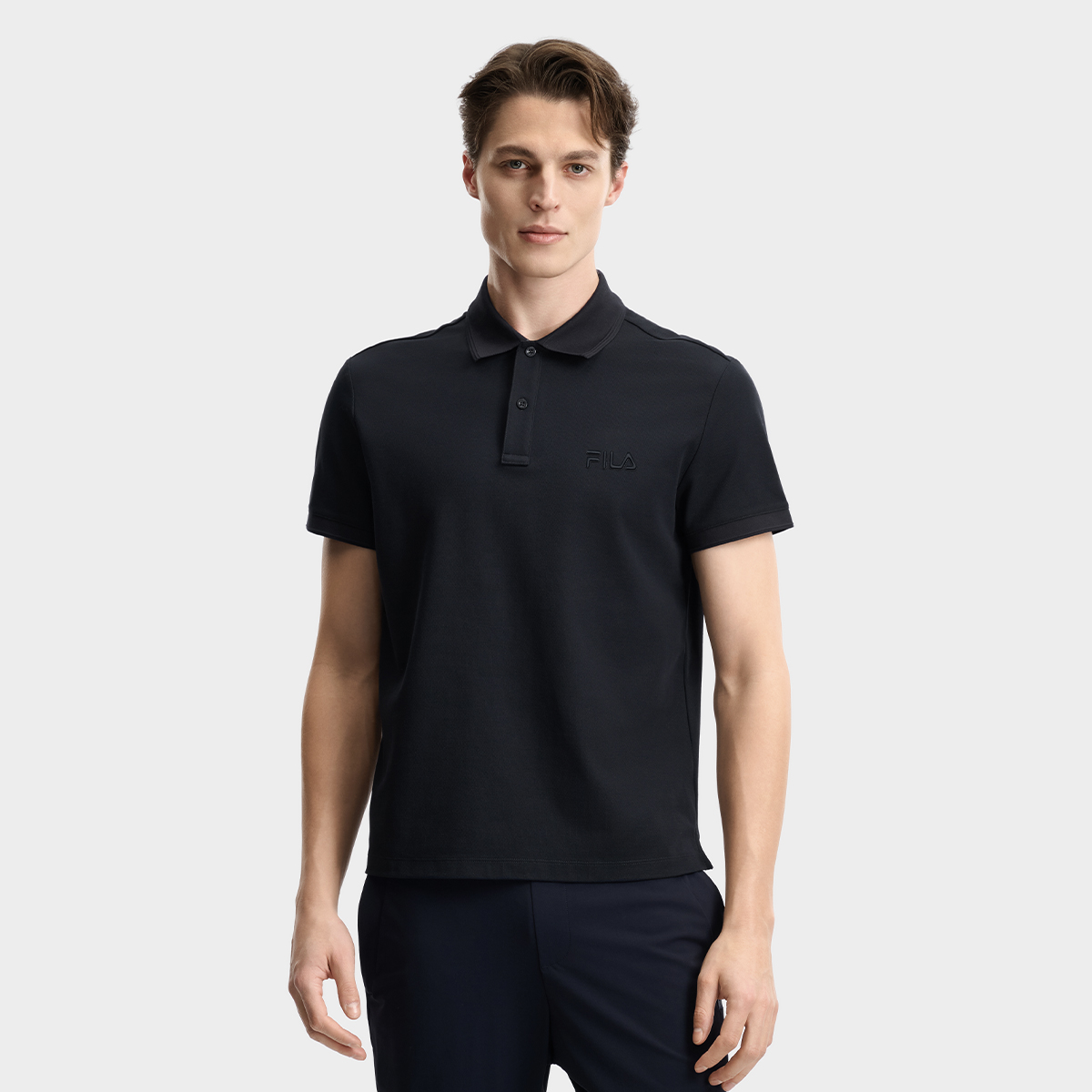 FILA MEN'S HERITAGE Knitted Short Sleeve Polo Shirt