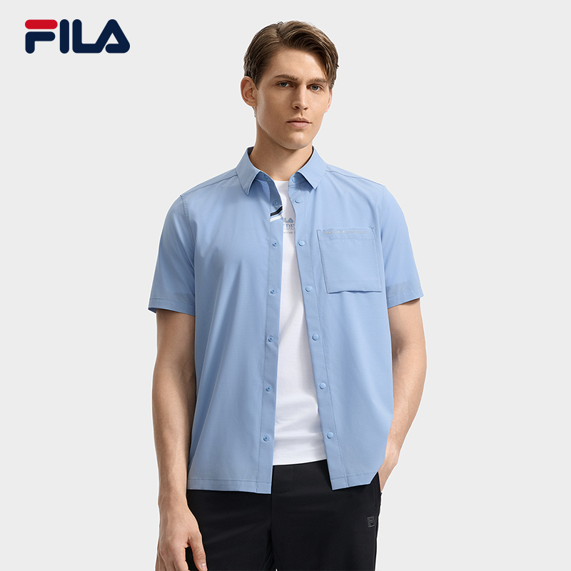 FILA CORE LIFESTYLE WHITE LINE ESCAPE THE CITY Men Short Sleeves Shirt (Blue)