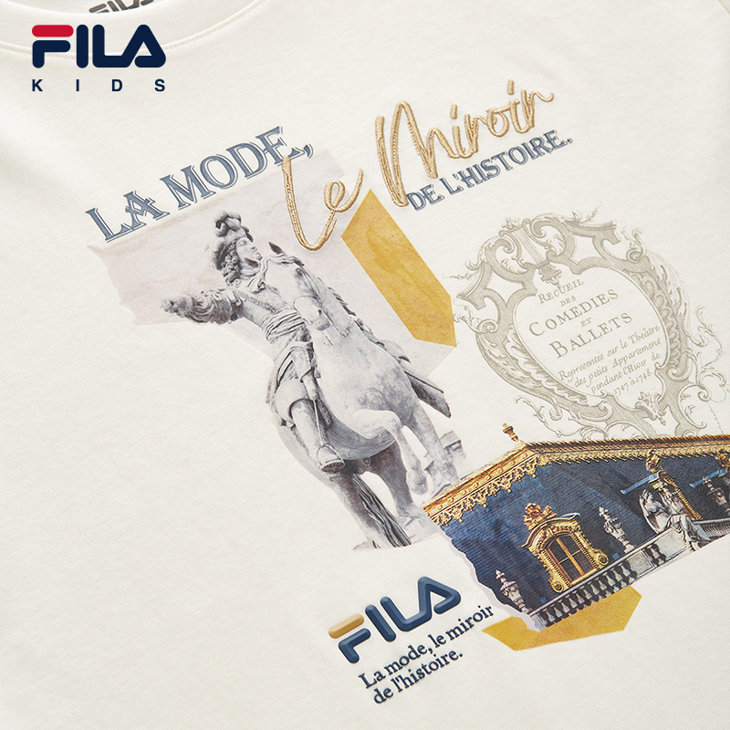 FILA KIDS WHITE LINE x RMN Boys' Printed Short Sleeve T-Shirts (Multi-Colors and Designs Available - White/Yellow/Blue)