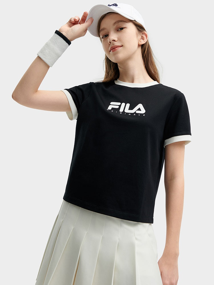 【FILA】 Tricot functional short sleeve T-shirt /追跡付 Fila Short sleeves t-shirt with contrast detail pink