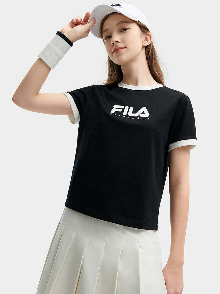 ■FILA■ Women's Basic T-shirt 3/4 Length Shorts FS2TRF2153F K] FILA WOMEN'S BASIC JERSEY 3/4 LENGHT SHORTS,PEL