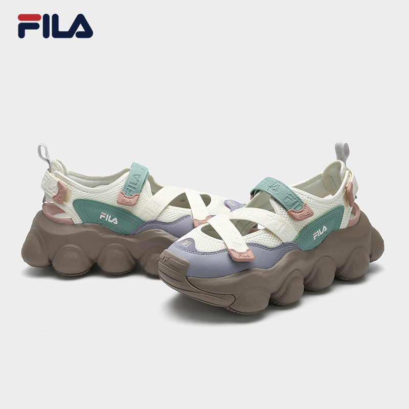 FILA CORE FRAGOLA FASHION MODERNO Women's Sandal Shoes (White-Grey / Cream-Brown / Black)