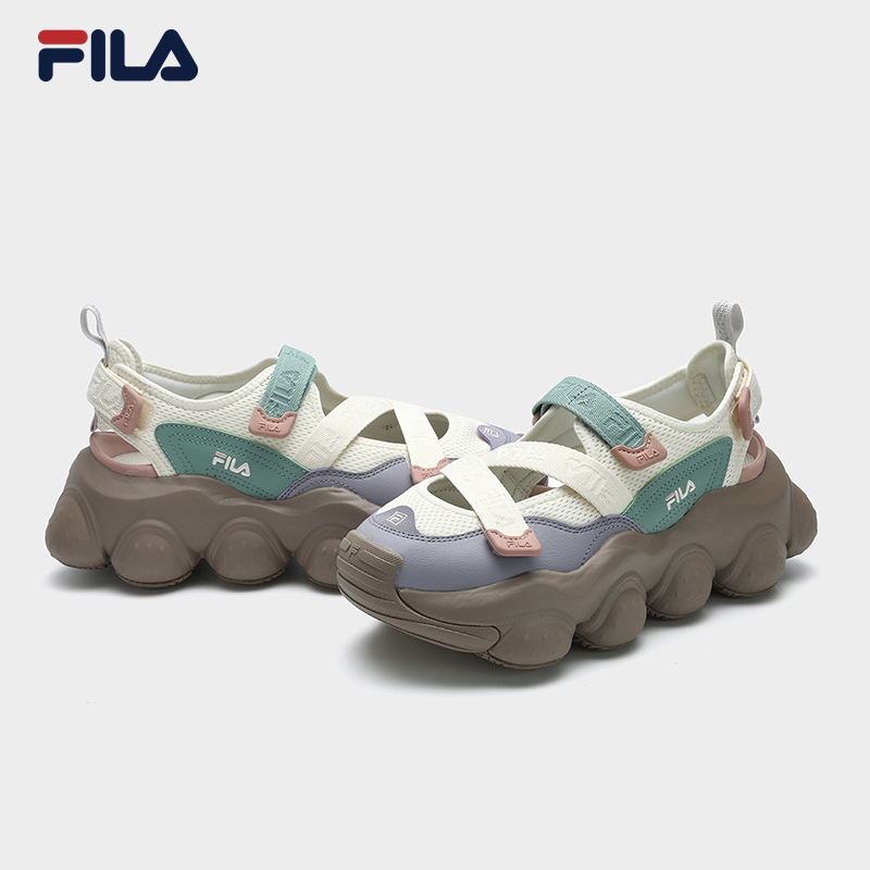 FILA CORE FRAGOLA FASHION MODERNO Women's Sandal Shoes (White-Grey / Cream-Brown / Black)