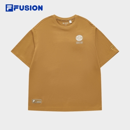FILA FUSION BASKETBALL INLINE UNIFORM Men's Short Sleeve T-shirt (White / Brown - Cotton)