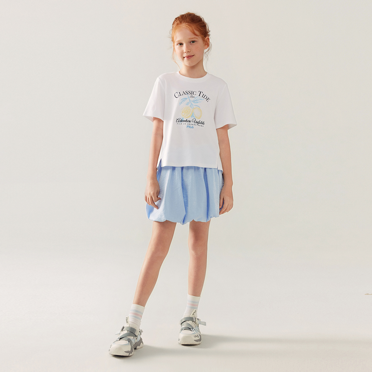 FILA KIDS WHITE LINE Girls Short Sleeves T-Shirt