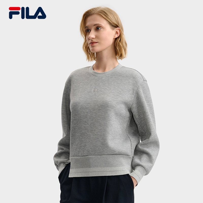 FILA CORE LIFESTYLE Women Sweatshirt (Grey/Yellow)