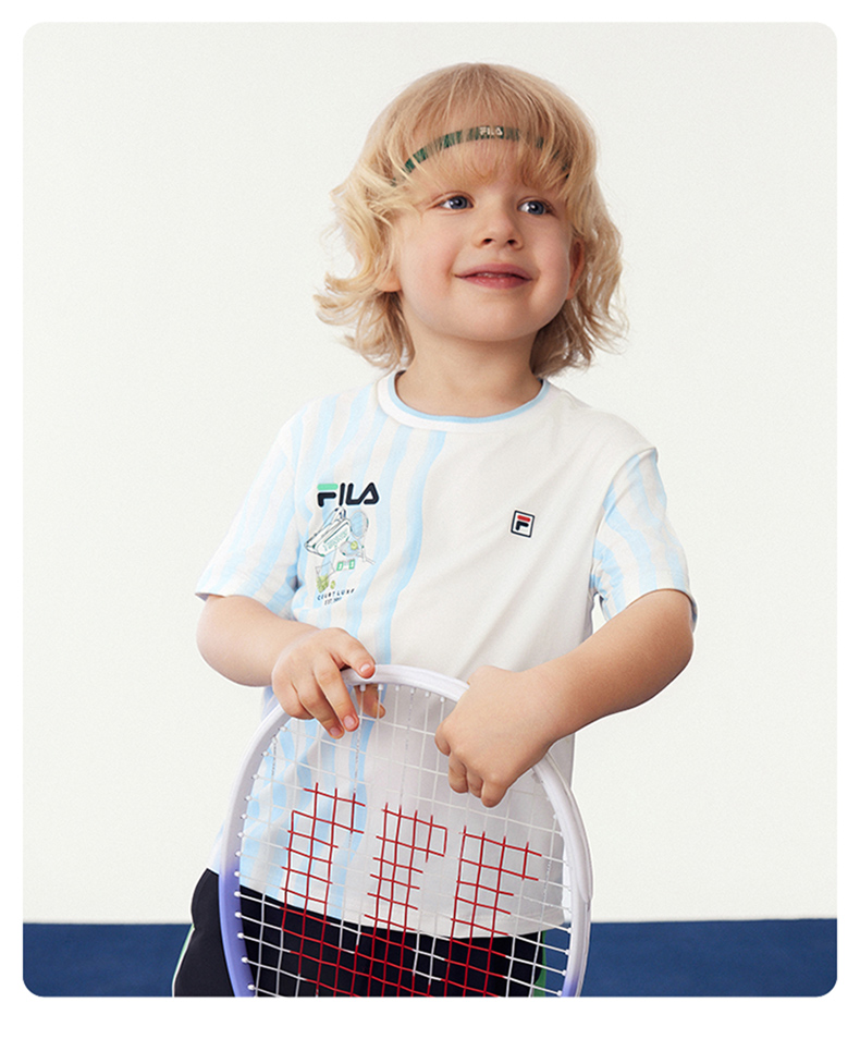 (105 - 130cm) FILA KIDS TENNIS Boy's Short Sleeve T-Shirt in Full Print