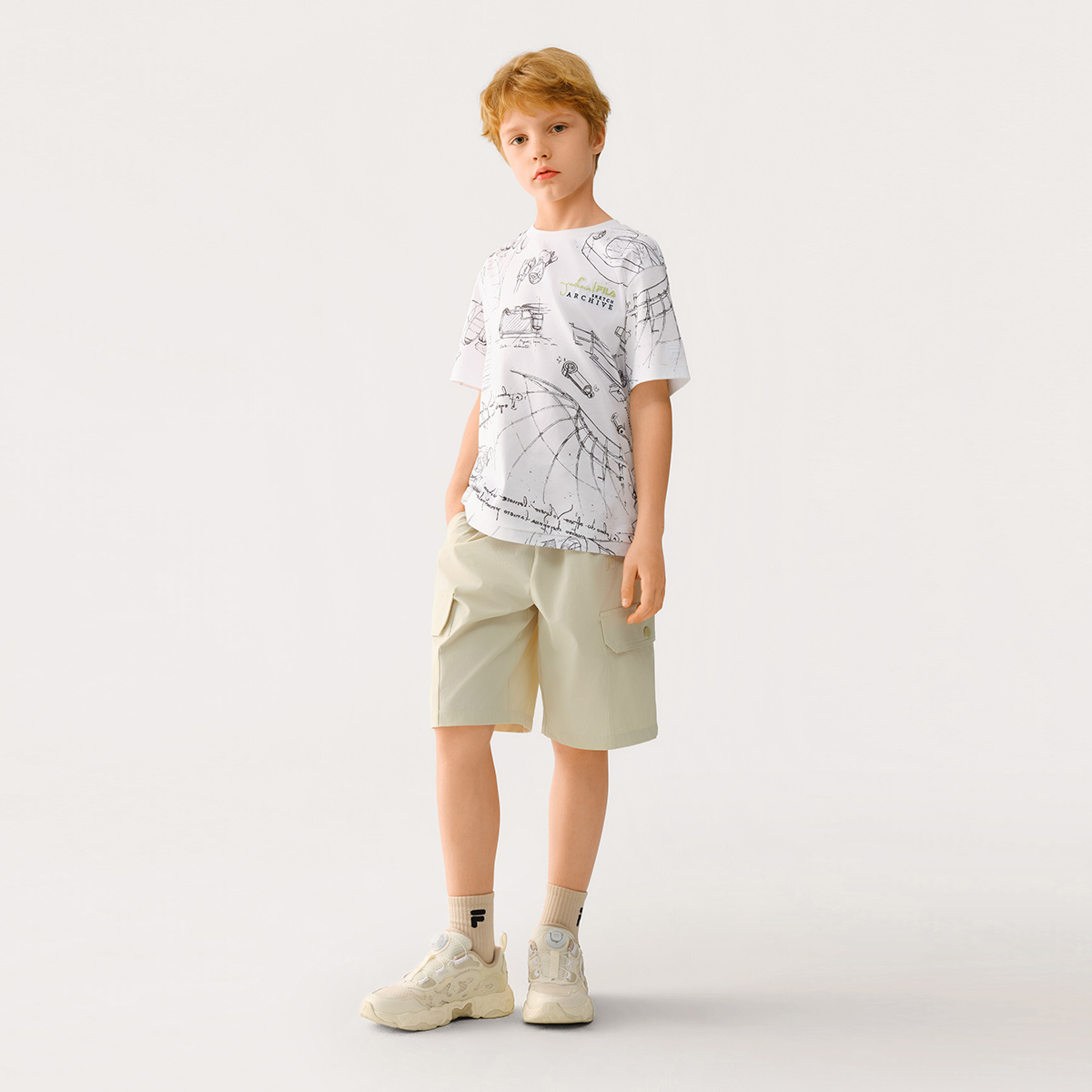 FILA KIDS WHITE LINE WHITE LINE Boys Short Sleeves T-Shirt