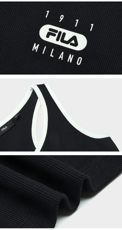 FILA CORE LIFESTYLE MILANO Women Cropped Tank Top (Black)