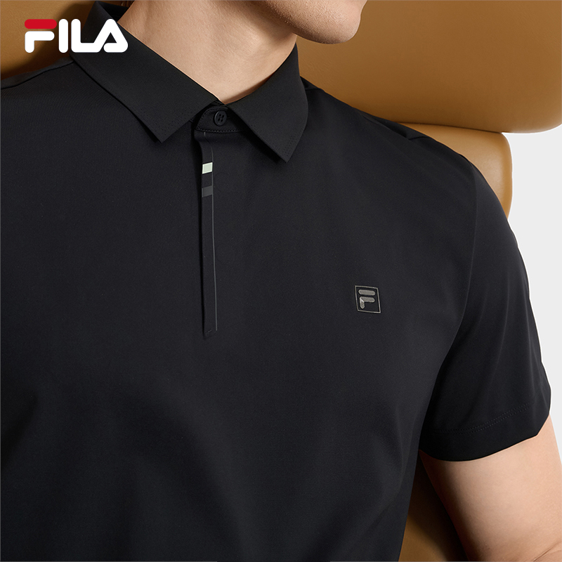 FILA CORE WHITE Weekend City Break Men Short Sleeve Polo (Black/White)