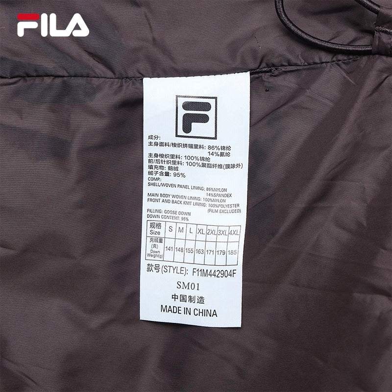 FILA CORE LIFESTYLE BLUE GEOMETRIC SNOW ART Men Down Jacket (Grey)
