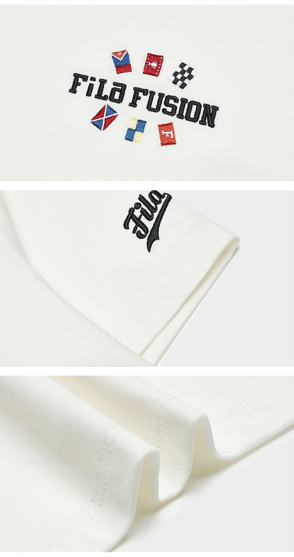FILA FUSION INLINE CULTURE 1 Women Short Sleeve T-shirt (White / Black)