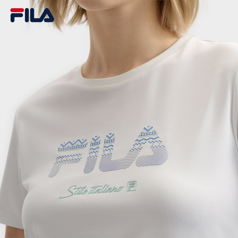 FILA CORE LIFESTYLE WHITE EVERYDAY ELEGANCE Women Short Sleeves T-Shirt