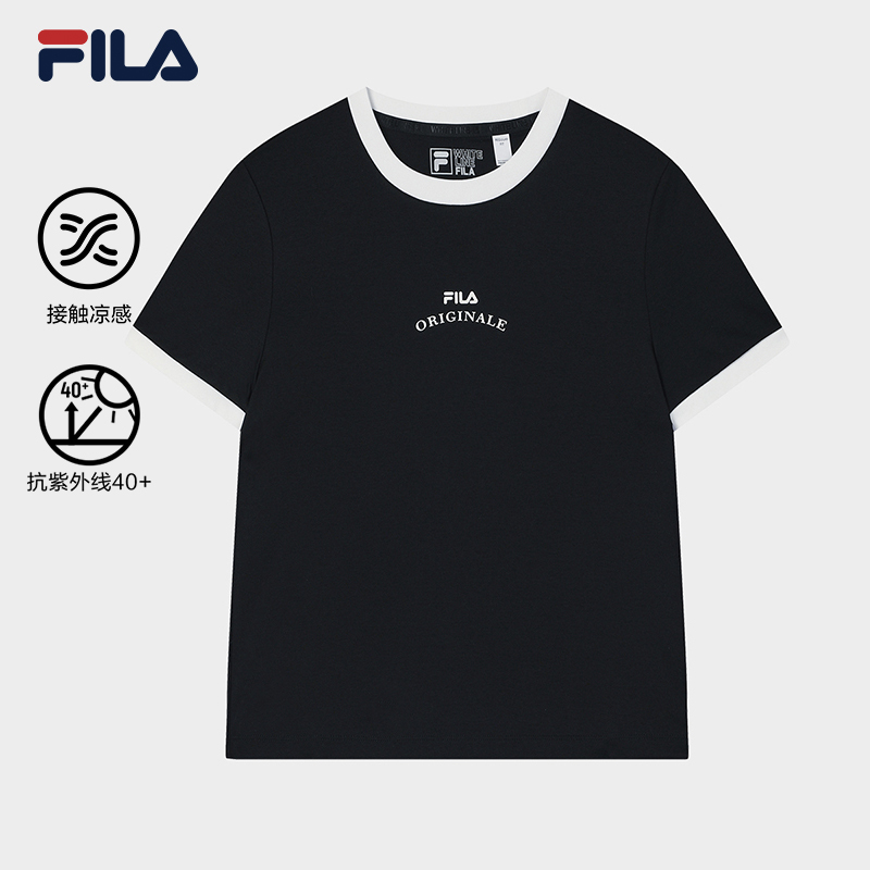 FILA CORE LIFESTYLE ORIGINALE DREAMS ON THE COURT Women Short Sleeves T-Shirt (Black / Pink / White)