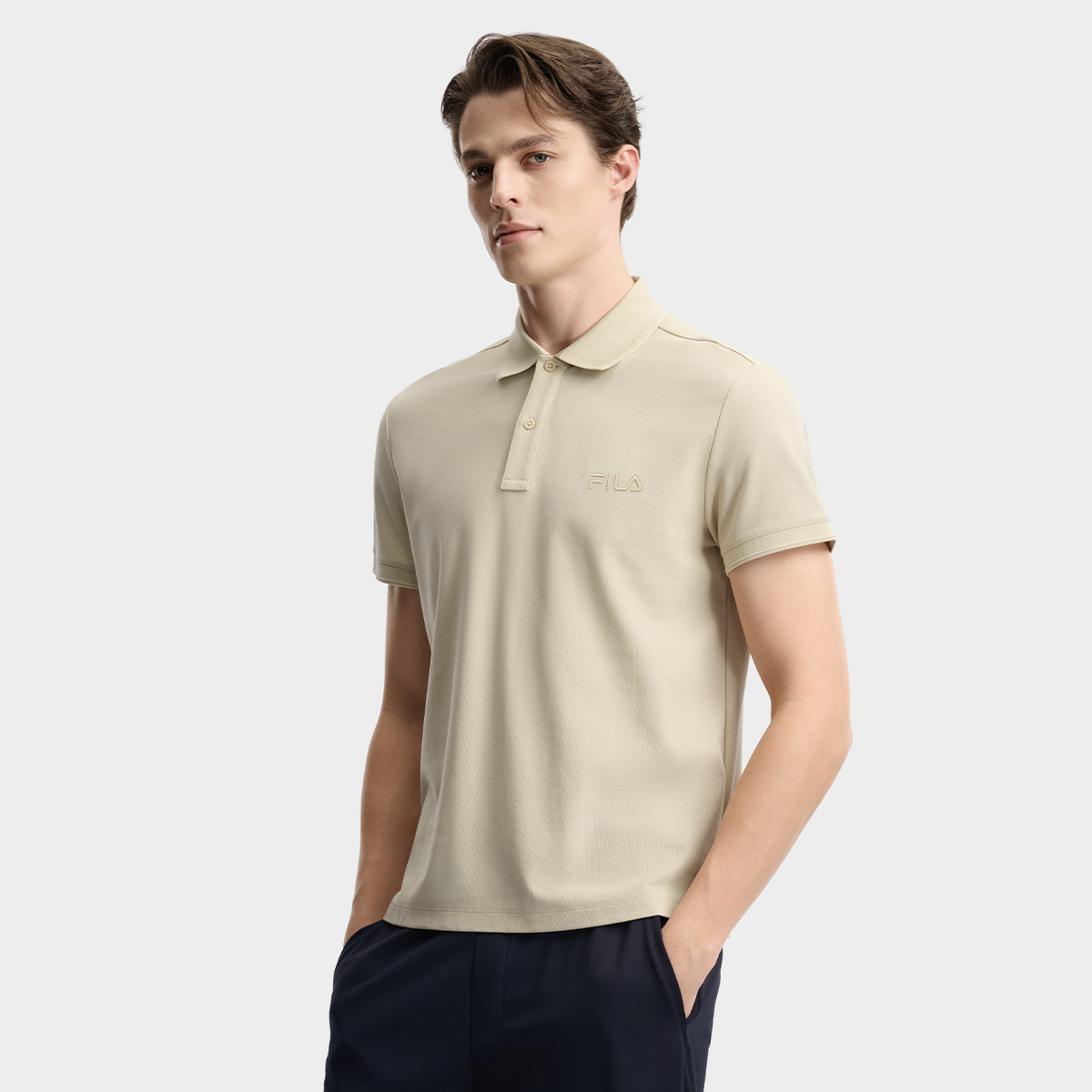 FILA MEN'S HERITAGE Knitted Short Sleeve Polo Shirt