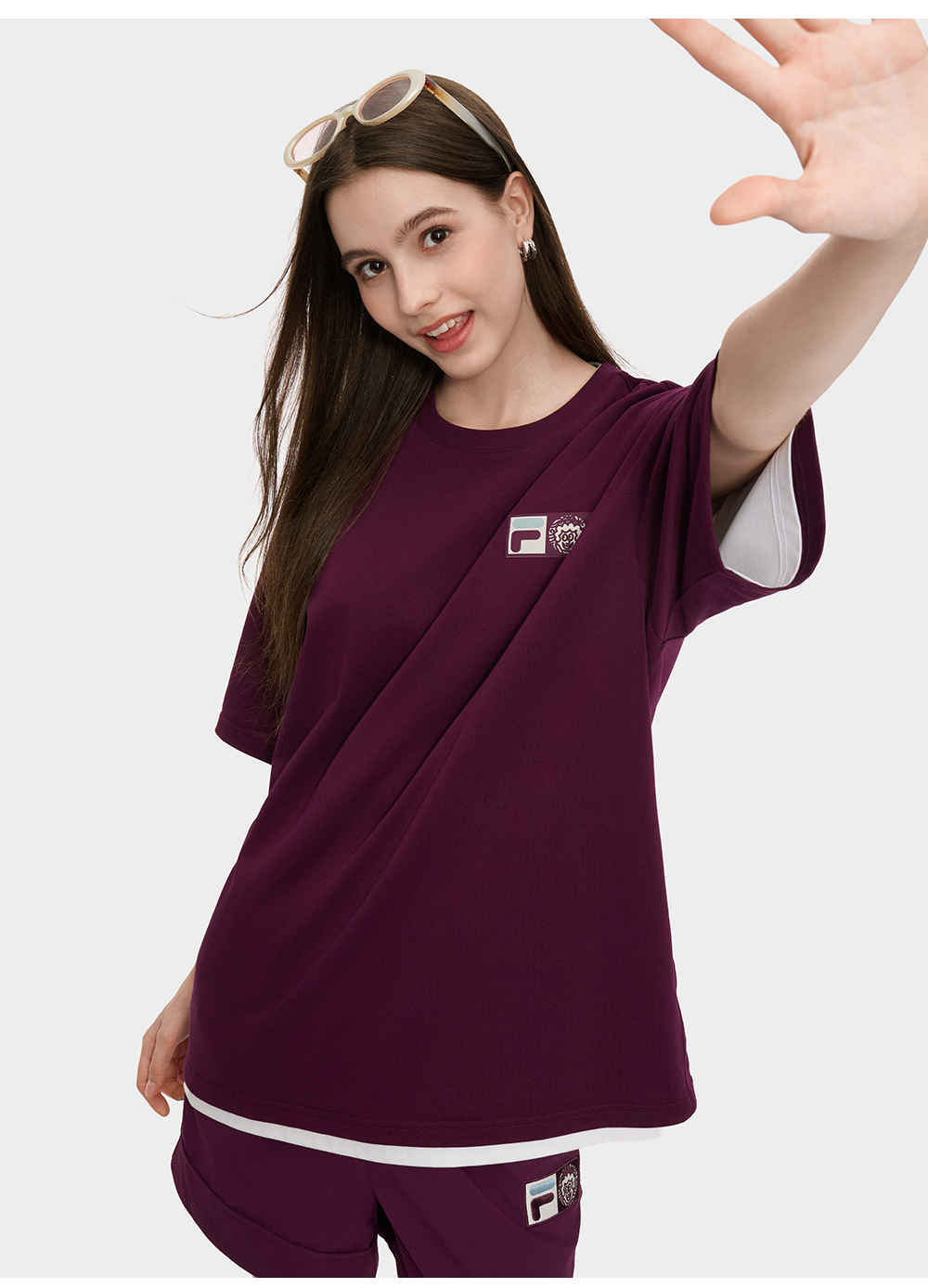 FILA FUSION  FUSION X MR DOODLE Unisex Short Sleeve T-shirt (Pink / Purple / White / Yellow)