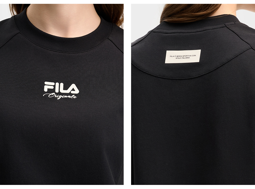 FILA CORE LIFESTYLE ORIGINALE VANGUARD EXPLORATION Women Short Sleeves T-Shirt (Black / White)