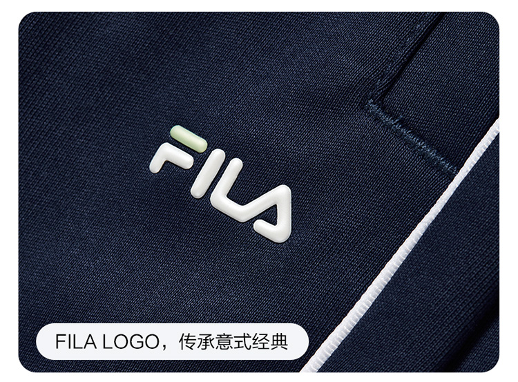 (105-130cm) FILA KIDS WHITE LINE Girl's Knit Pants in Blue
