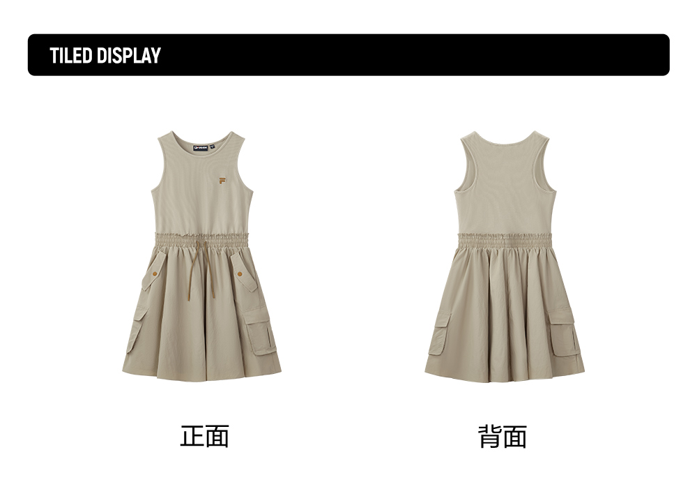 FILA FUSION INLINE CATEGORY CLUB - DRESSES Women Dress (Grey / Matcha Khaki)